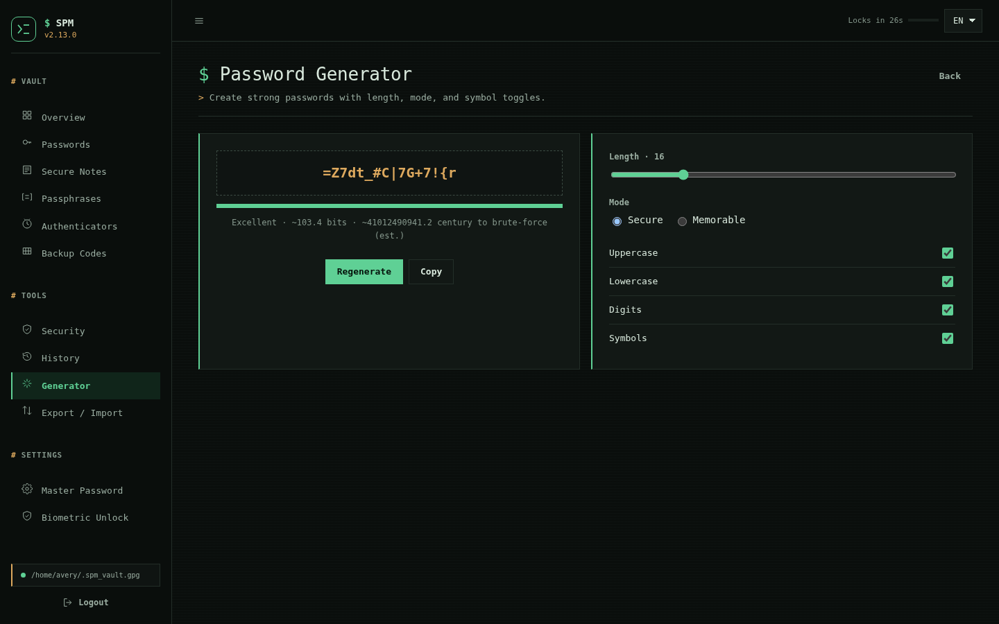 SPM password generator