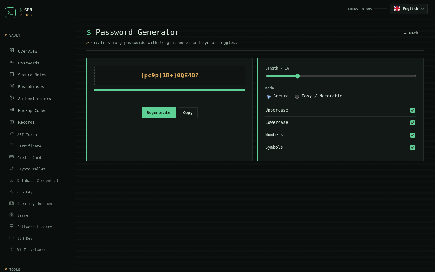 SPM password generator
